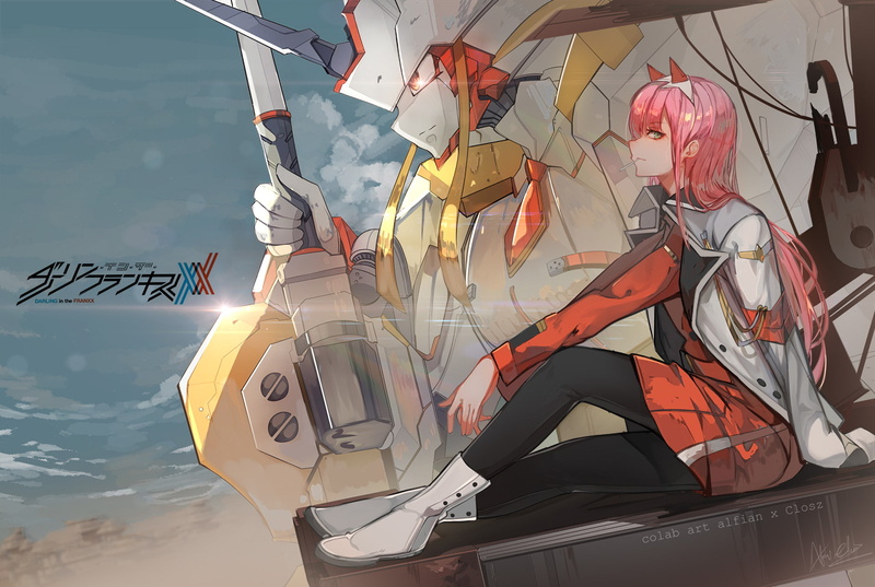 Zero Two (Darling in the FranXX), anime girls, Strelizia (DARLING in the FRANXX), pink hair, 1080P, Darling in the FranXX