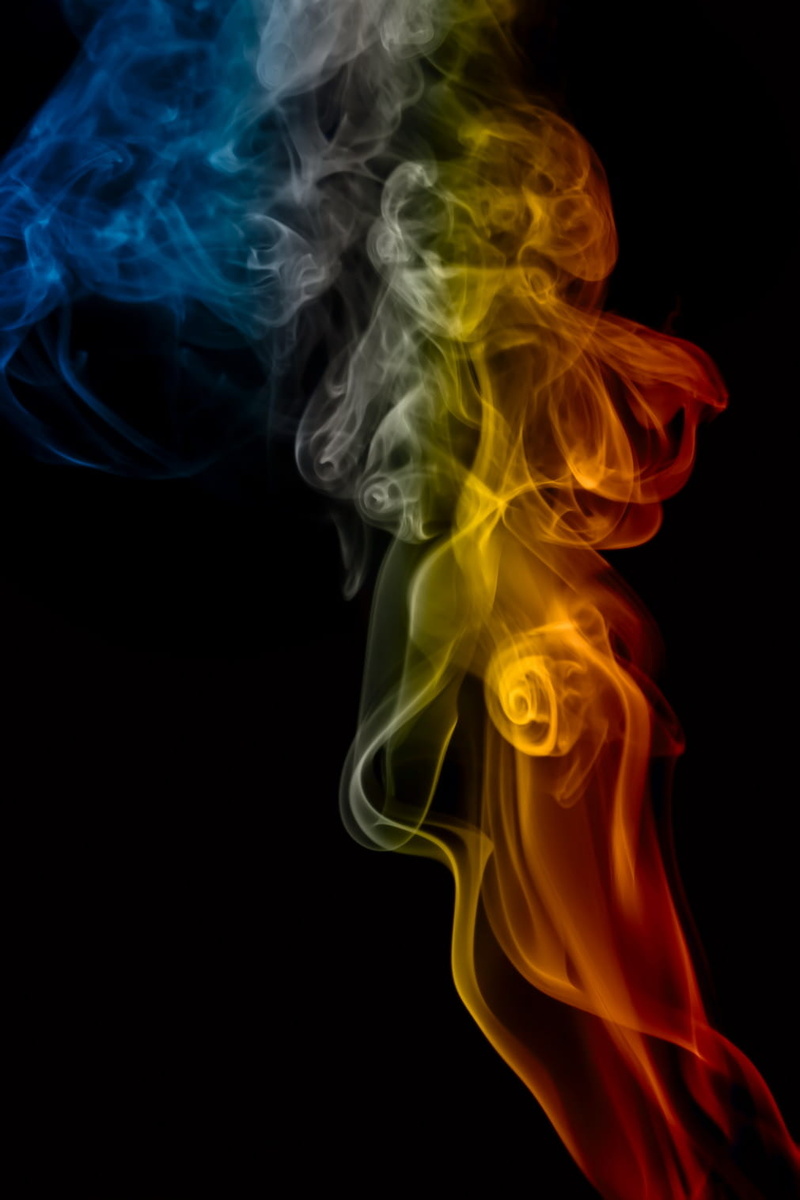 energy, aroma, beauty, effect, concept, stream, flare, dynamic, image, mist, ideas, pattern, studio shot, flame, smoke - physical structure, blue, rainbow