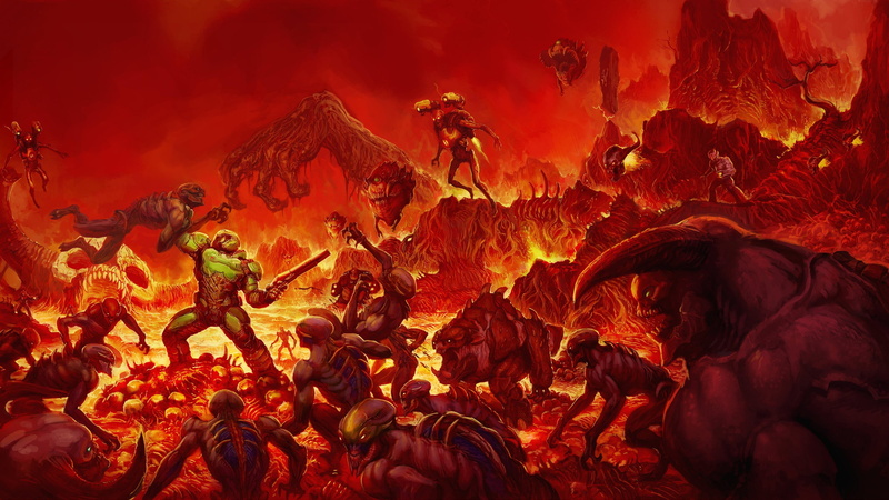 doom 4 doom game bethesda softworks id software demon video games, heat - temperature, motion, excitement, no people, physical geography, night, smoke - physical structure