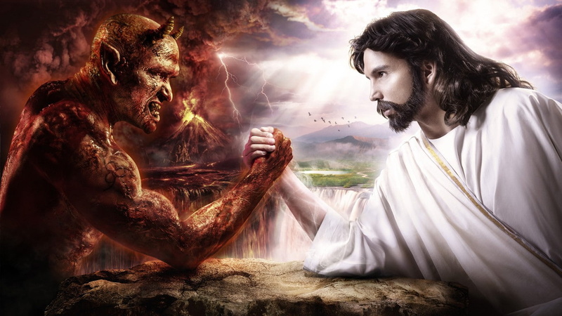 religion, Hell, Devil, Jesus Christ, digital art, 720P, Heaven And Hell, fantasy Art