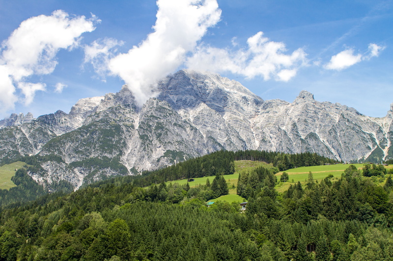 scenics - nature, Salzburg, non-urban scene, land, sky, tranquil scene, summit, beauty in nature, Mountains, gray, summit cross, eastern alps, idyllic