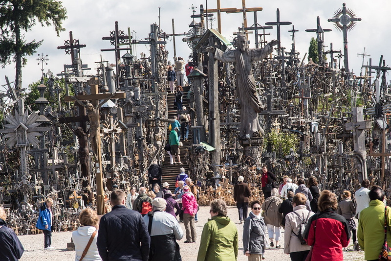death, cross, faith, leisure activity, outdoors, built structure, architecture, city, Siauliai, people, large group of people, 1080P, men, adult, mountain of crosses