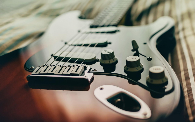 1920x1200, close, brown, guitar, 1080P, electric, music