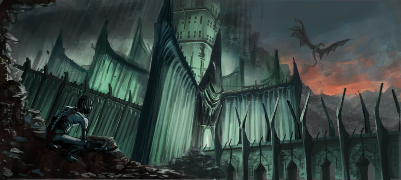 gollum, 2K, lord, minas, castle, dragons, morgul, nazgul, smeagol, rings, dragon, lucfonzy, art