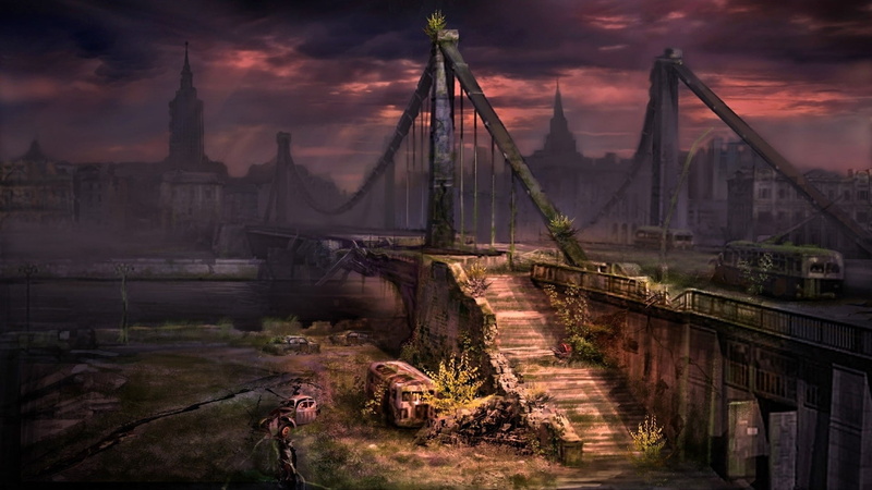 architecture, sky, built structure, building exterior, transportation, 1080P, dusk, no people, sunset, travel, destruction, water, connection, outdoors