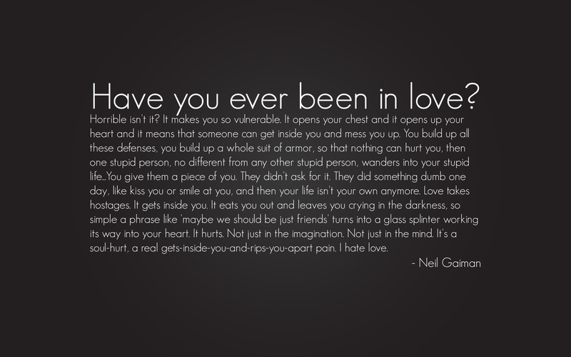 love quote neil gaiman text, 2K