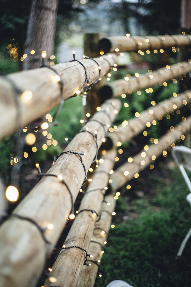 brown, water, celebration, land, closeup, selective focus, christmas light, wooden, wet, tree, 5K, drop, close-up, bokeh, light, focus on foreground, fence