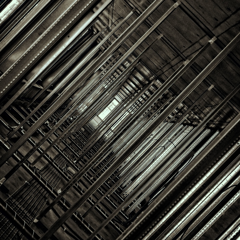 4K, metal, frame, ceiling, industry, angle, architecture, rebar, no people, lot, structure, large group of objects, abundance, pattern, built structure