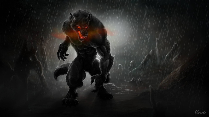fantasy art, werewolves, 1080P, dark, creature