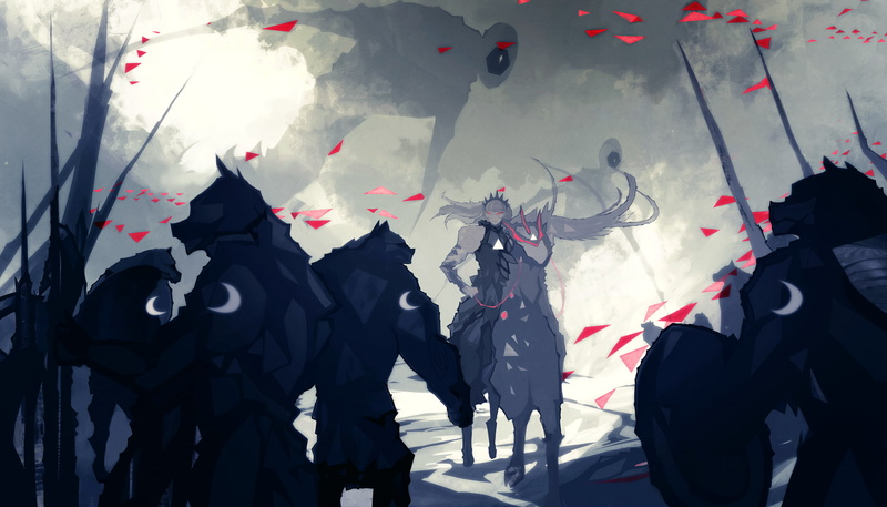 fantasy art, horse, werewolves, 720P, Nano Mortis