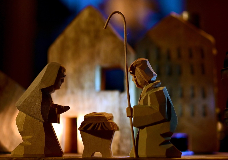 christmas, belief, bethlehem, focus on foreground, nativity scene, religion, holy family, 2K, architecture, standing, three quarter length, male likeness