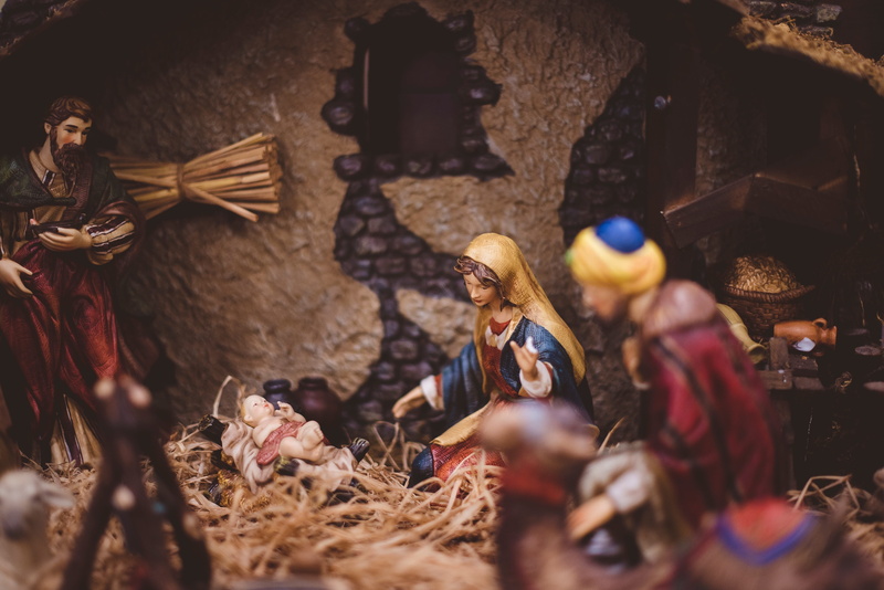 built structure, representation, art and craft, place of worship, figurines, family, scene, human representation, indoors, craft, jesus, holy, male likeness