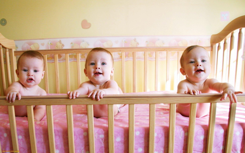 1920x1200, cute babies, crib, 1080P, brown, babies, wooden, cute