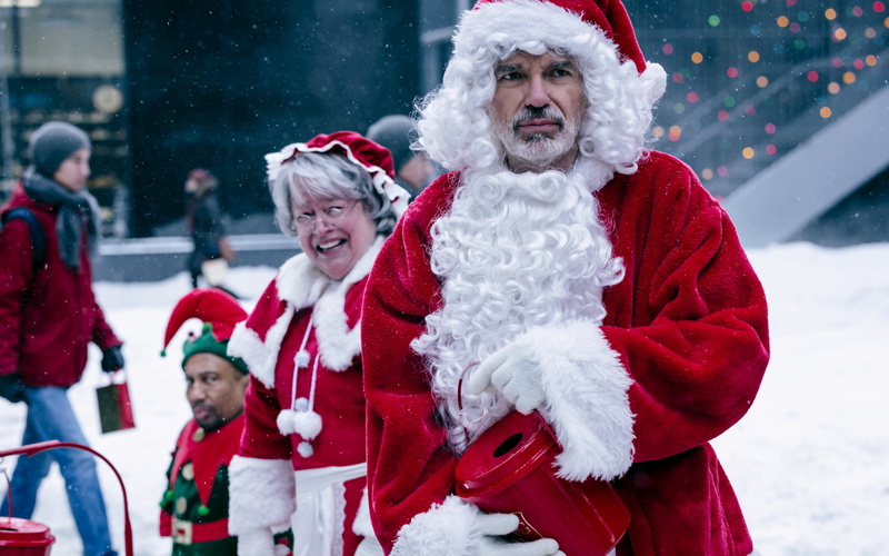 senior Adult, billy bob thornton, child, claus, s, adult, christmas, family, smiling, emotion, positive emotion, warm clothing, december, traditional Clothing