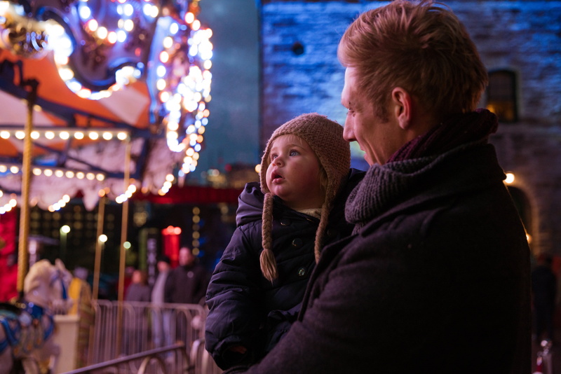 photo, love, Christmas, men, city, illuminated, lights, Seasons, positive emotion, Newborn, Holidays, bonding, adult, clothing, side view, warm clothing