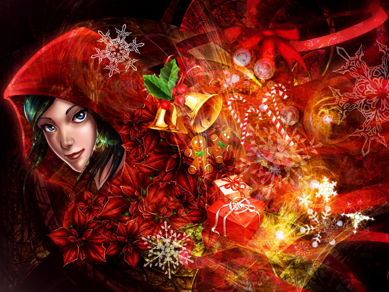 Merry, Girl, Pictures, 2K, Gifts, Christmas, Art