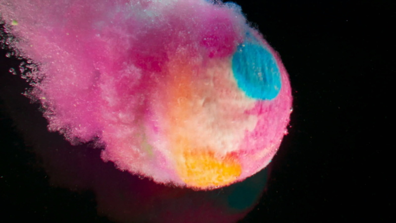 smoke - physical structure, black background, multi colored, night, no people, exploding, dust, purple, indoors, close-up, nature, colorful, science, space exploration