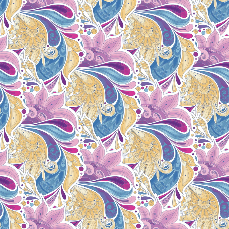 flowers, 5K, pattern, style, texture, seamless, Paisley, vector, garden, floral