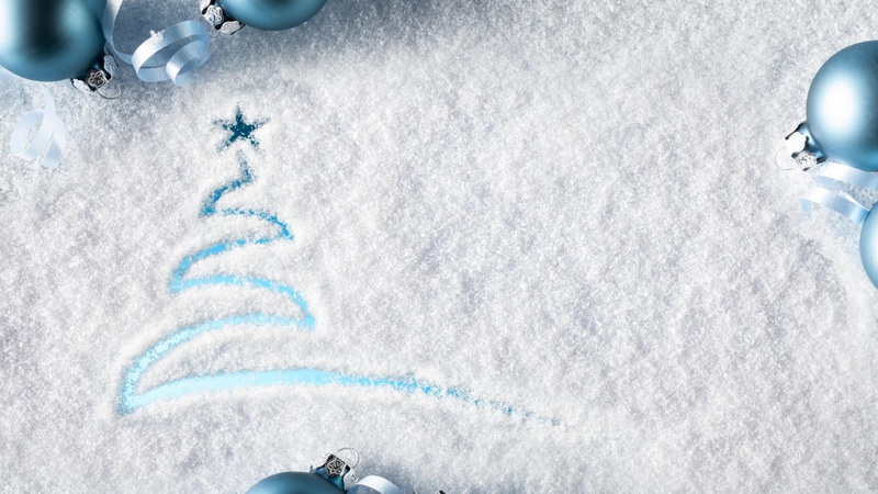 imagination, snow, Christmas Tree, stars, winter, Christmas ornaments, 1080P, Christmas, blue background
