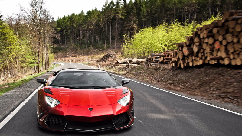 forest, outdoors, motion, tree, land vehicle, land, on the move, tall, growth, plant, Lamborghini Aventador, trees, street, red, transportation, Lamborghini