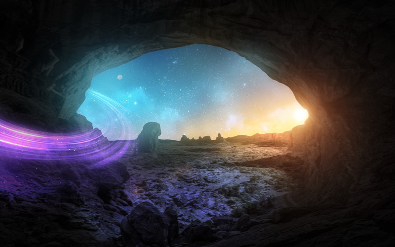 1080P, glitch Art, abstract, landscape, Trippy, Lights, Natural Lighting, nature, Photoshopped, Triangle, stars, dark Fantasy