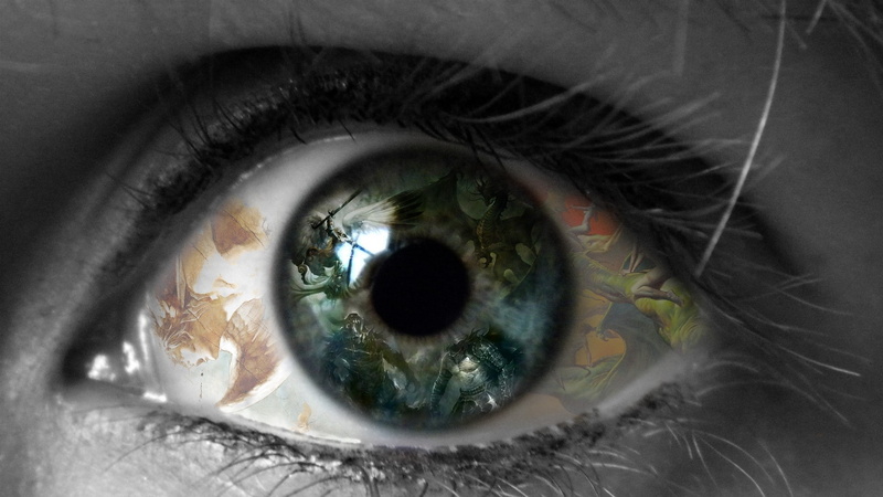colors, multicolor, fantasy, magic: the gathering, imagination, gray, magic, 1080P, eyes, dragons, giant, abstract, hd, art, gathering, eye, monsters