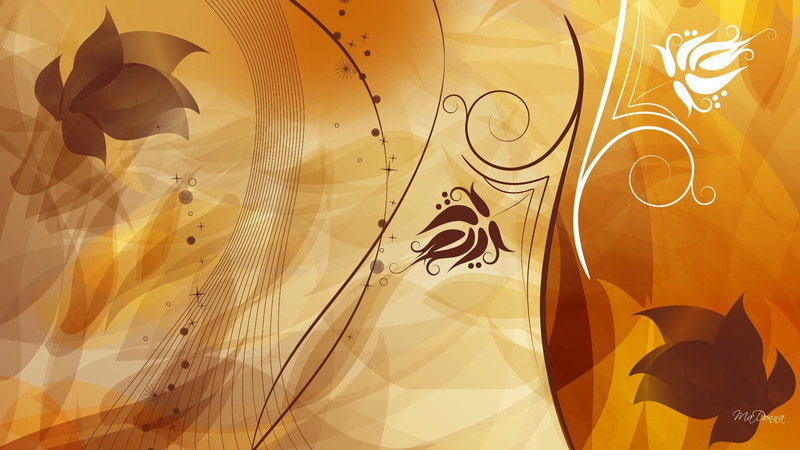 curly ques, change, gradient, orange, 1080P, fall, season, s abstract, brown, swirls, leaves, abstract, lines