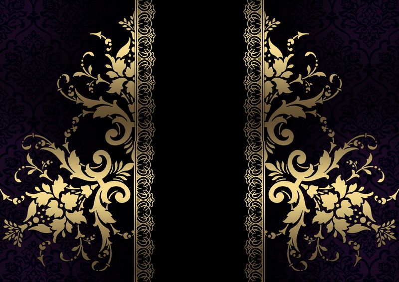 texture, background, black, ornament, 2K, pattern, gold