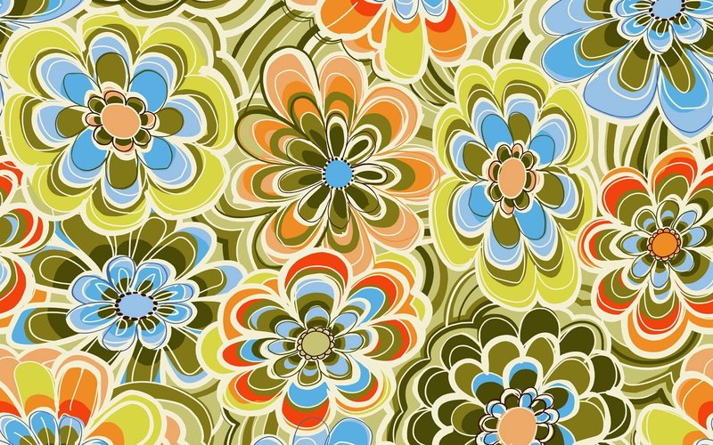 bright, nature, no people, retro Styled, symbol, repetition, pattern, decor, Pattern, abstract, colors, flowers, art, elegance, indigenous Culture