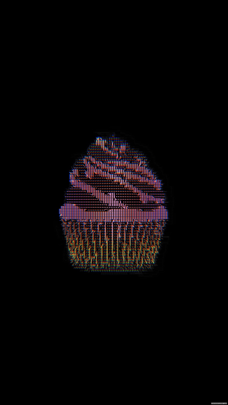 4K, glitch Art, Cupcakes, ASCII Art, black
