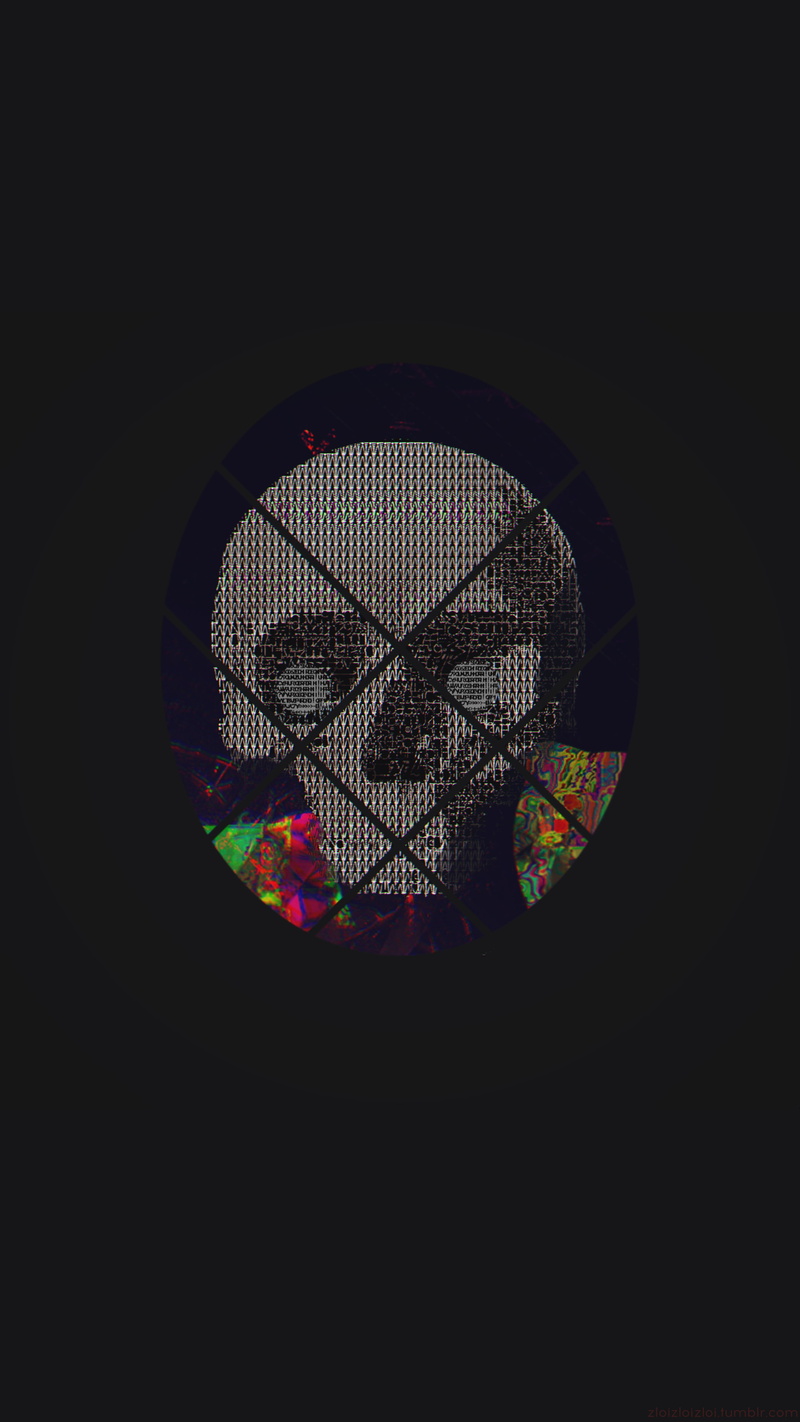 abstract, skull, 4K, ASCII art, glitch art
