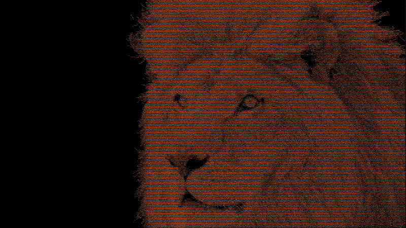 1080P, Simple, lion, ASCII Art
