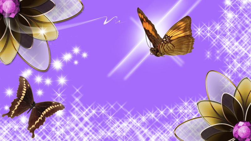 brown, wall, jewels, paper, firefox persona, 1080P, sparkle, butterfly, flowers, butterflies, stars, animals, purple, floral