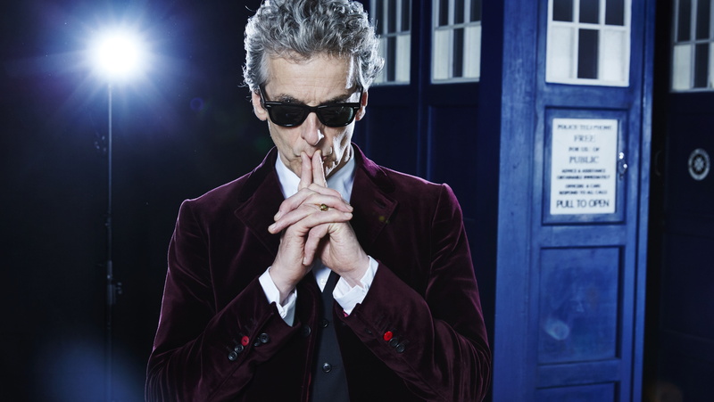 formalwear, Peter Capaldi, maroon, front view, suit, 4K, jacket, one person, fashion, Doctor Who, adult, well-dressed, illuminated, mature men, sunglasses