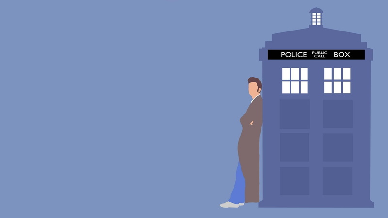 one person, communication, studio shot, emotion, TARDIS, standing, front view, women, architecture, lifestyles, young adult, blue, full length, wall - building feature