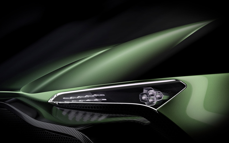 vulcan, aston, illustration, Aston Martin Vulcan, 2K, headlight, green, black, martin