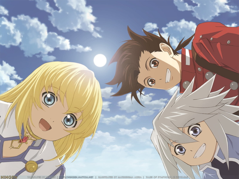 mammal, anime, art and craft, girl, cloud - sky, people, friendship, no people, happiness, illustration, low angle view, tales of symphonia, fun, cartoon