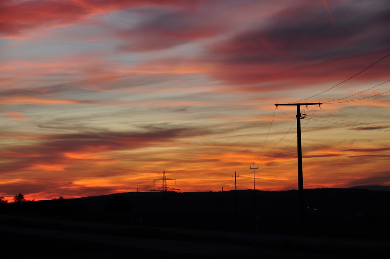 environment, no people, landscape, connection, silhouette, 4K, fuel and power generation, power supply, sky, power line, electricity pylon, beauty in nature