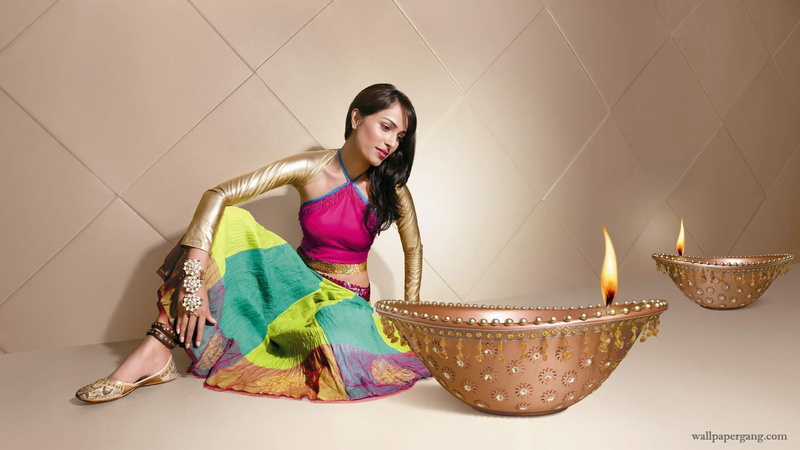 diwali, girl, 1080P