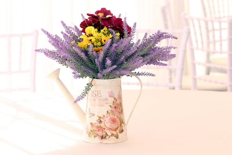 fragility, decor, bouquet, still life, floral, flower arrangement, lavender, plant, nature, can, table, beauty in nature, watering, indoors, no people