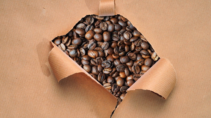 abundance, sack, jute, still life, roasted coffee bean, large group of objects, freshness, directly above, coffee - drink, food, studio shot, burlap, brown