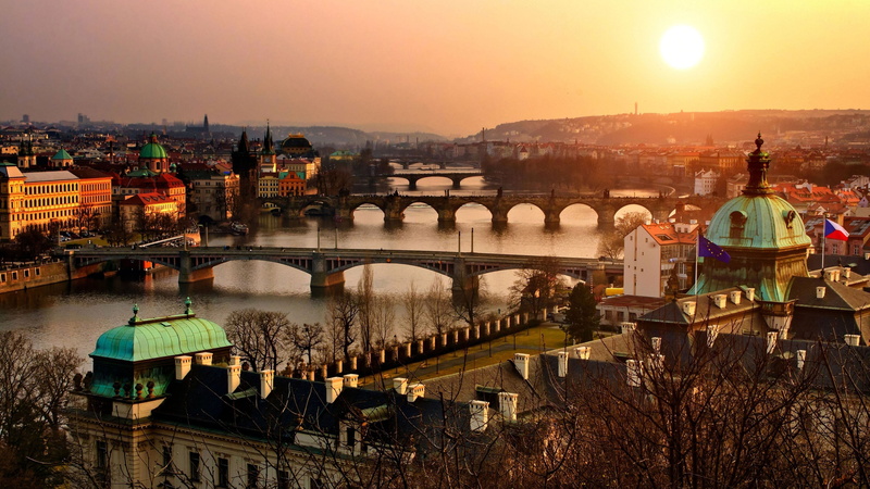 travel destinations, ancient, sun, nature, bridge - man made structure, cityscape, sunset, architecture, river, no people, urban, bridge, topographic point