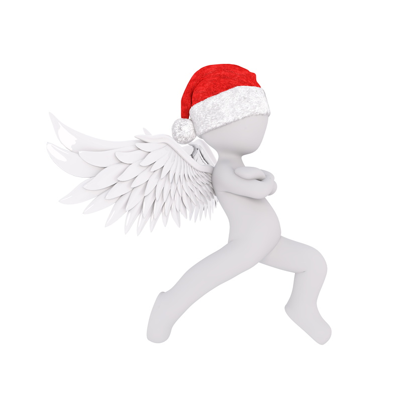 studio shot, style, females, childhood, figure, illustration, white, boy, representation, clothing, child, red, full length, innocence, indoors, wing, christmas