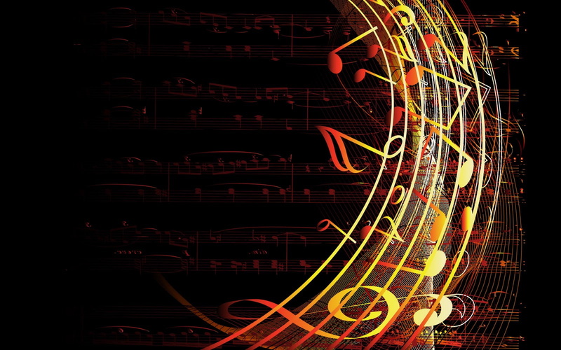 720P, music, notes, abstract, melody