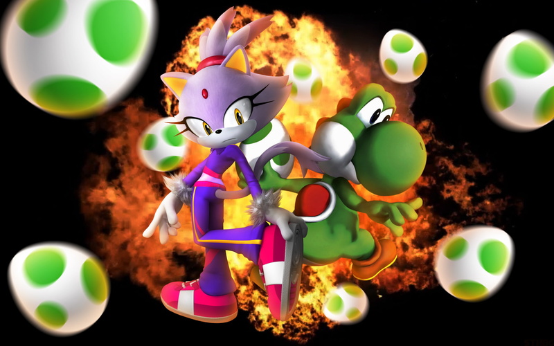 studio shot, Nintendo, eggs, Super Mario, indoors, sweet, Sega, burning, flame, multi colored, art and craft, Yoshi, food, indulgence, 1080P, no people