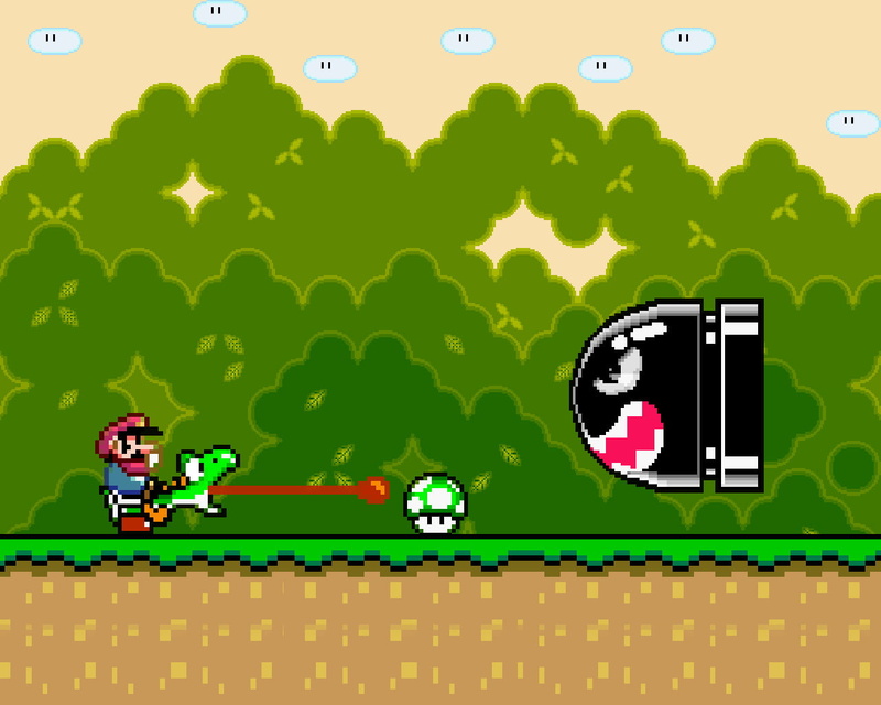 Mario, Yoshi, Super Mario World, 720P, Bullet Bill