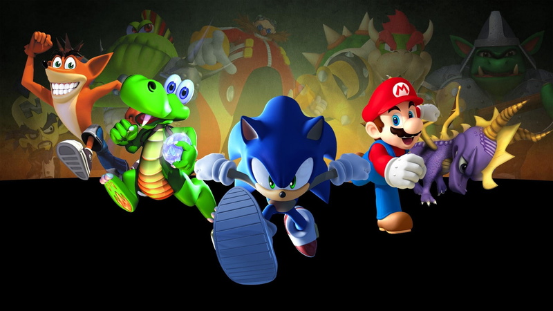 croc, hedgehog, games, five, hd, spyro, heroes, dragon, art, Video Games, mario, sonic the hedgehog, 1080P, crash, bandicoot, video, sonic, characters