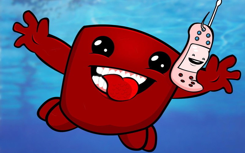 humor, cartoon, funny, animation, super, meat, boy, nintendo, 1080P, platform