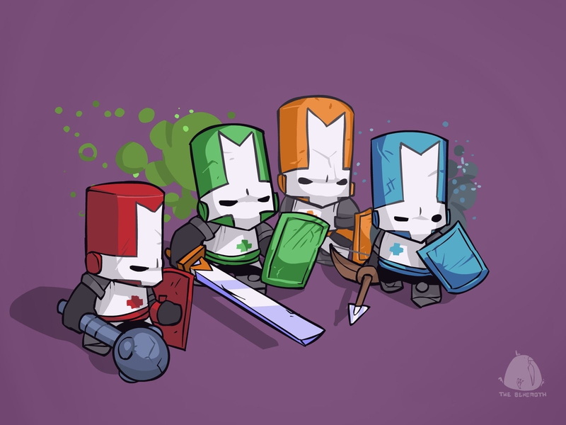 four, characters, color, assorted, Video Game, Castle Crashers, illustration, 720P