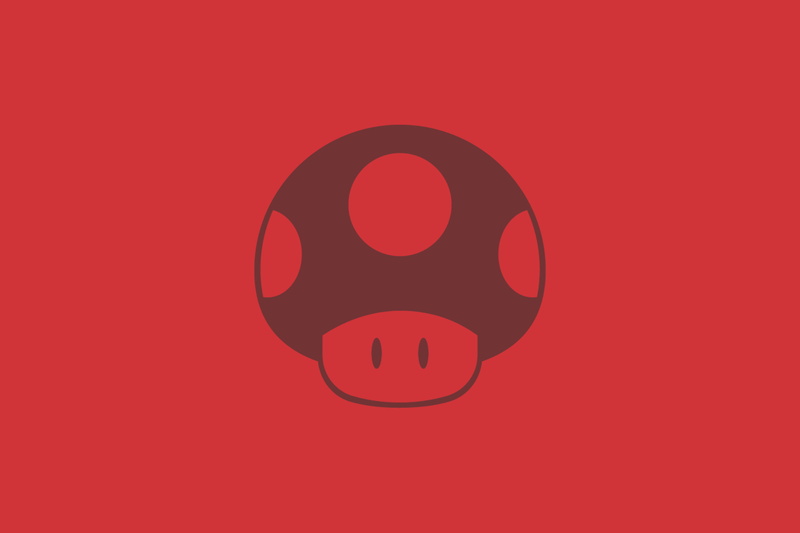 2K, minimalism, digital art, mushroom, Toad (character), Super Mario, mario (series)